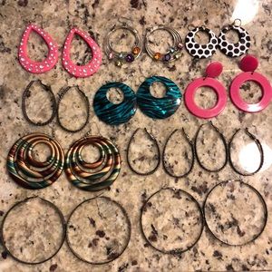 Lot of 11 gently used earrings.